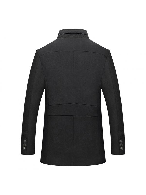 Men's Winter Overcoat Casual Warm Jacket Detachable Collar Thickened Autumn and Winter Coat with Pockets Non-Stretch Fabric Coat for Men Jacket