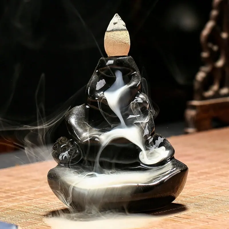 1pc Inverted Incense Burner Ceramic Material, Aromatherapy Diffuser, Smoke Reversal Ornament, Home Decor, Relaxing Fragrance Holder