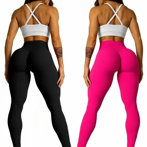 Women's Fitted High-Waist Seamless Compression Sports Leggings GF003 - Tummy Control, Stretchy No-Show Fabric, Everyday Active Bottoms for Yoga, Fitness Training, Compression Women's Sports Leggings