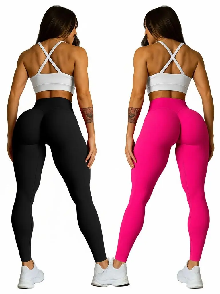 Women's High Waisted Seamless Leggings GF003 - High Compression Fit, Tummy Control, Stretchy Female Gym Clothes, Fitness Training Tights, Gym Exercise Activewear, Sportswear Bottoms for Yoga, Gym Sportswear Bottoms