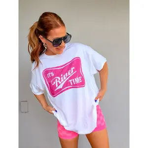 Pink River Time Graphic Top