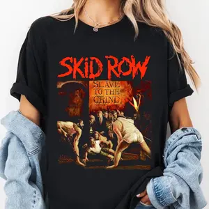 SKID ROW 90's BLACK T-SHIRT Vintage Streetwear Tee for True Supporters