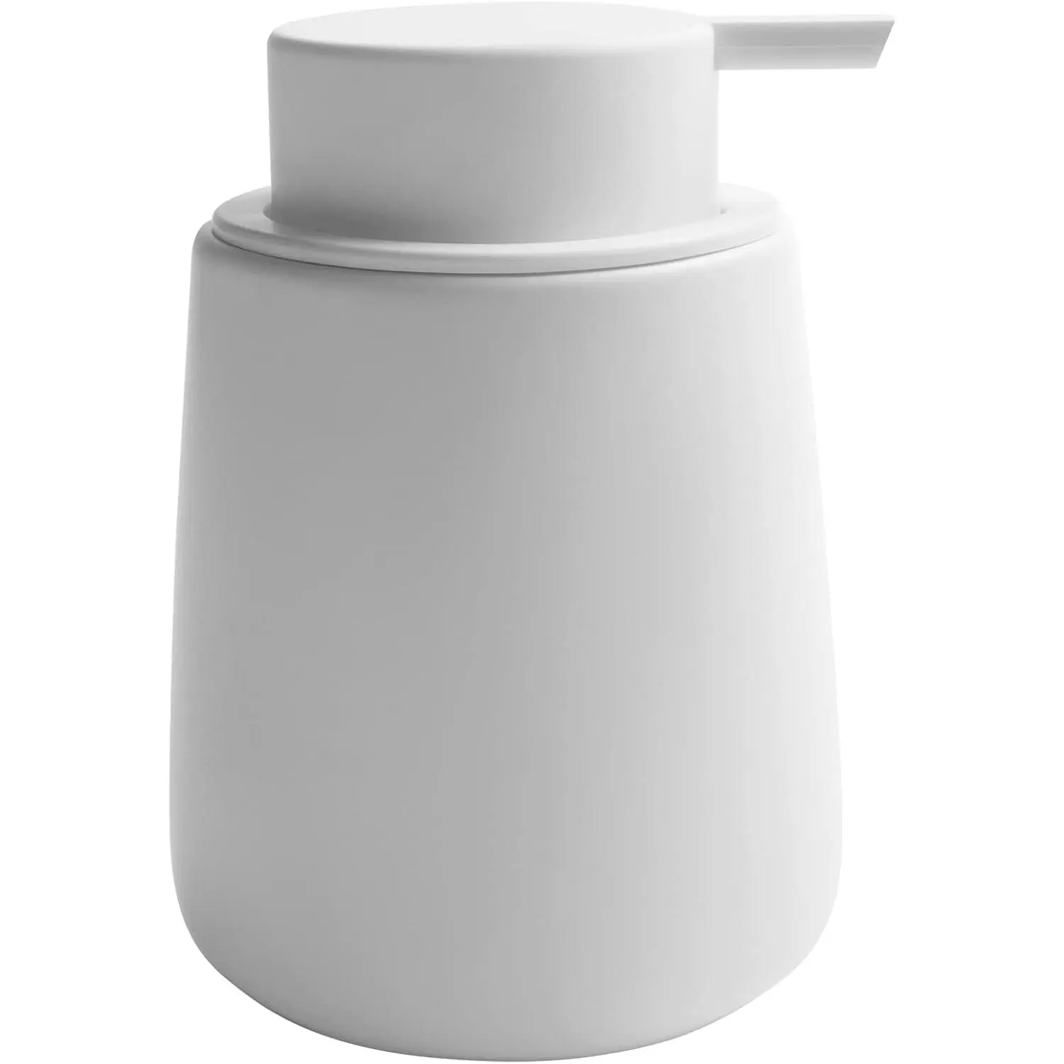 12oz Ceramic Soap Dispenser with Easy-to-Press Pump Mechanism, Bottle for Hand Lotion, Liquid Soap or Shampoo, Suitable for Bathroom and Kitchen, White