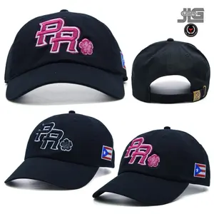 Puerto Rico Pride PR Hat Hibiscus Flower Flag Side Embroidered Baseball Cap New