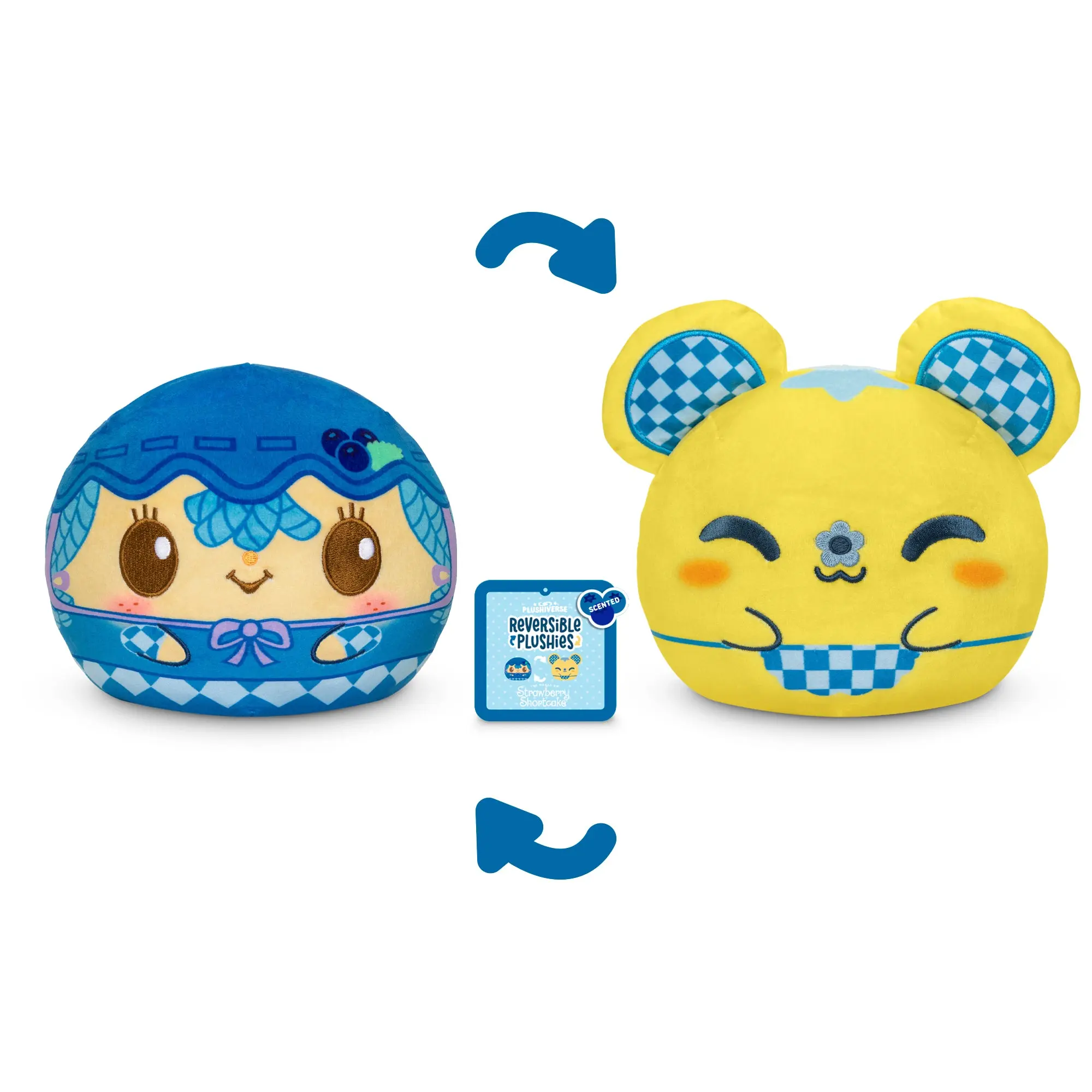 Blueberry Muffin and Cheesecake Mouse 6" Blueberry-Scented Reversible Plushie