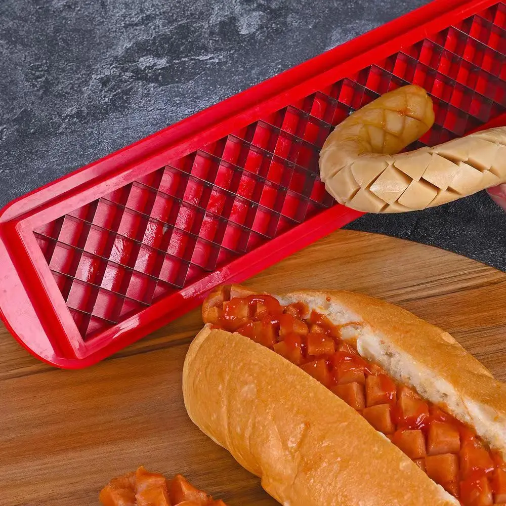 Hot Dog Slicing Tool, Stainless Steel Cutter Blades for Kitchen Utensils, Bbq Kitchen Gadgets, Grilling, Tailgating, Camping and Backyard Outdoor BBQ Prep, Bbq Grilling Accessories