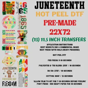 22"x72" JUNETEENTH Pre-Made Gang Sheet