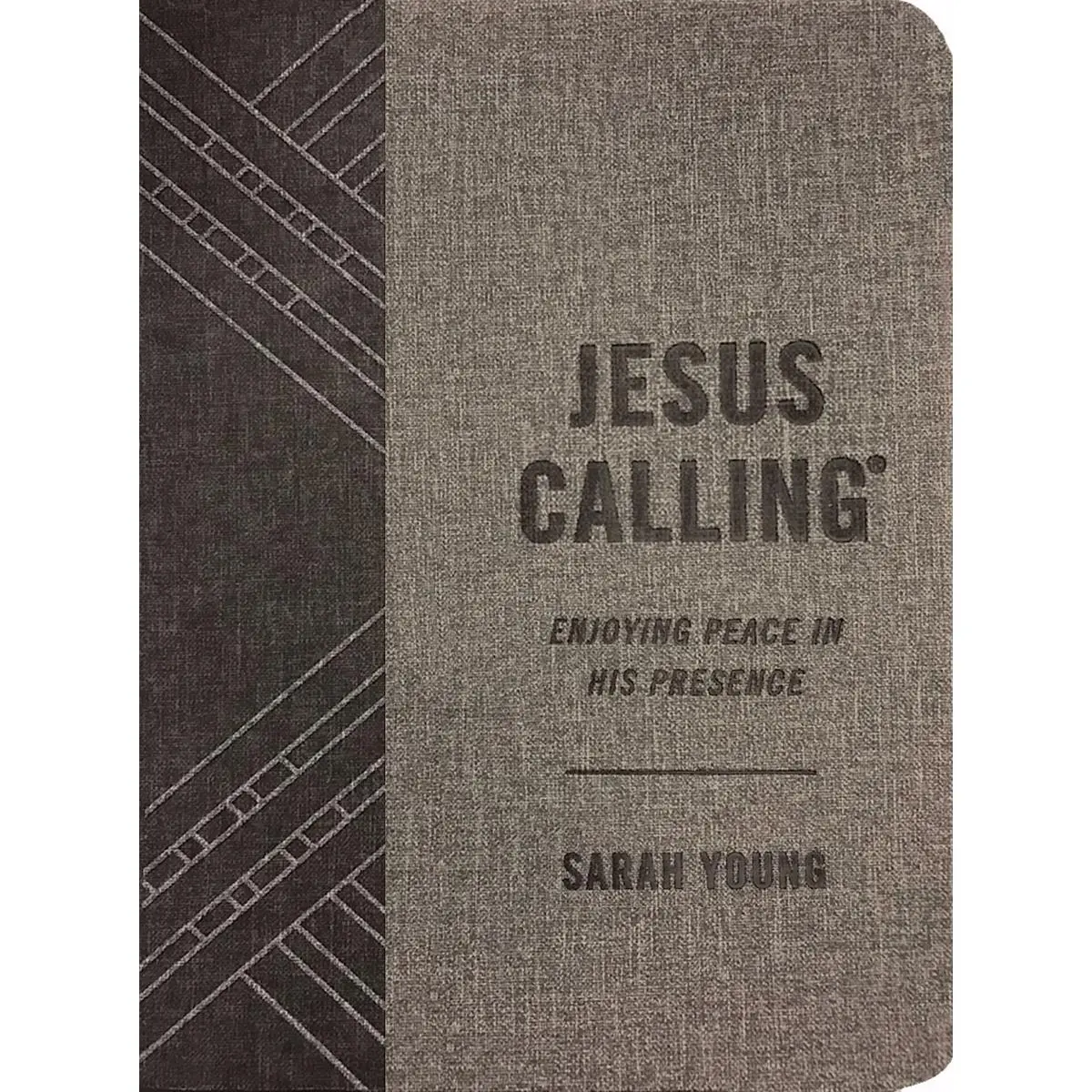 212 MAIN Jesus Calling Religious Devotional Book - Textured Gray Leathersoft Cover, Daily Reading, Jesus Message, Scripture-Based, Neutral Look, Nelson Books, Motivation & Inspiration Festive Home Decor