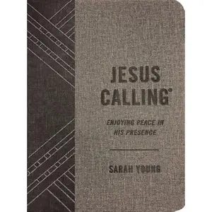 212 MAIN Jesus Calling Devotional Book - Textured Gray Leathersoft Cover, Daily Reading, Jesus Message, Scripture-Based, Neutral Look On-Trend Festive Home Decor