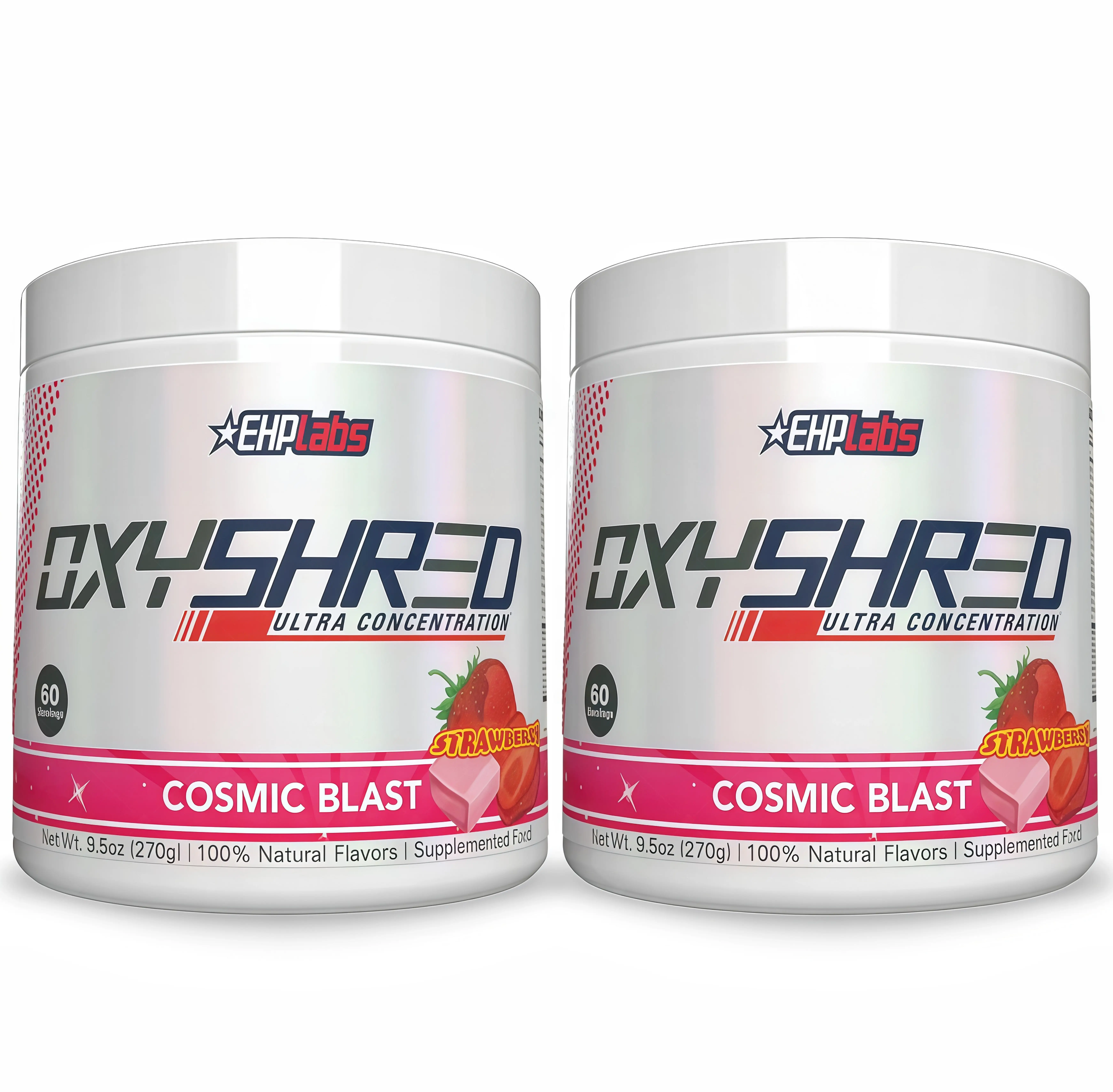 2 Piece EHPlabs OxyShred Ultra CE Concentration Pre Workout Powder 60 Serves 150mg Caffeine Sugar Free Vegan Friendly GlutenFree Men Women Health Fitness Supplements Cosmic Blast Flavor