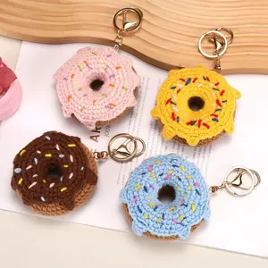 Handmade Crochet Donut Keychain, Cute Bag Charm, Perfect Small Gift for Family and Friends, Unique Collectible Accessory
