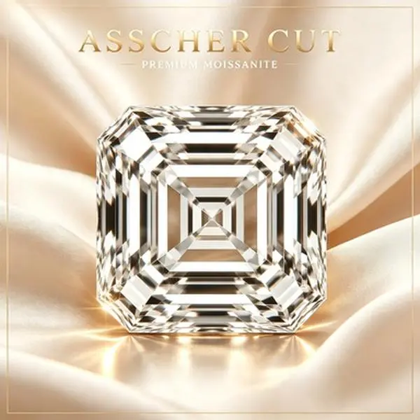Premium Asscher Cut Moissanite Loose Stone, Lab Created Gemstone for DIY Jewelry