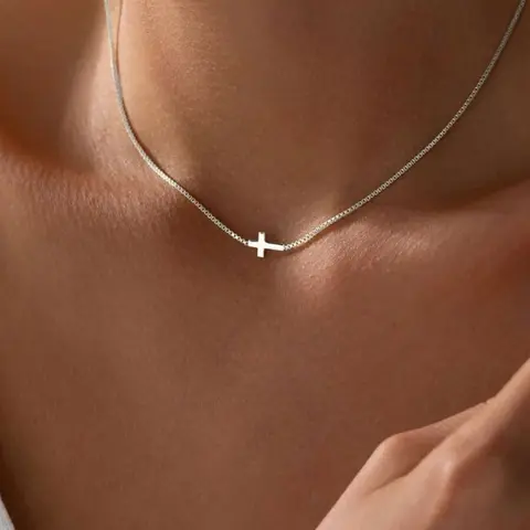 Elegant Silver Color Cross Pendant Necklace, Minimalist Necklaces, cross design necklace, Dainty Cross Necklace, Perfect Gift for Friends & Mom, Ideal for Daily Wear & Festive Occasions, Faith Necklace, dainty faith jewelry