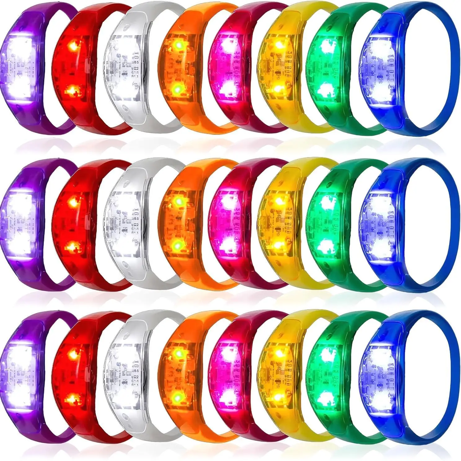 Gift for Her/Him 20 /50pcs Glow Bracelets Sound Activated Flashing Light Up Bracelet,A Prop for Star Concerts, Event Lighting, Concert Accessories, Dynamic Effects, Glow Accessory, Smooth Finish, Lightup Accessory, Interactive Gadget, Party Lovers,