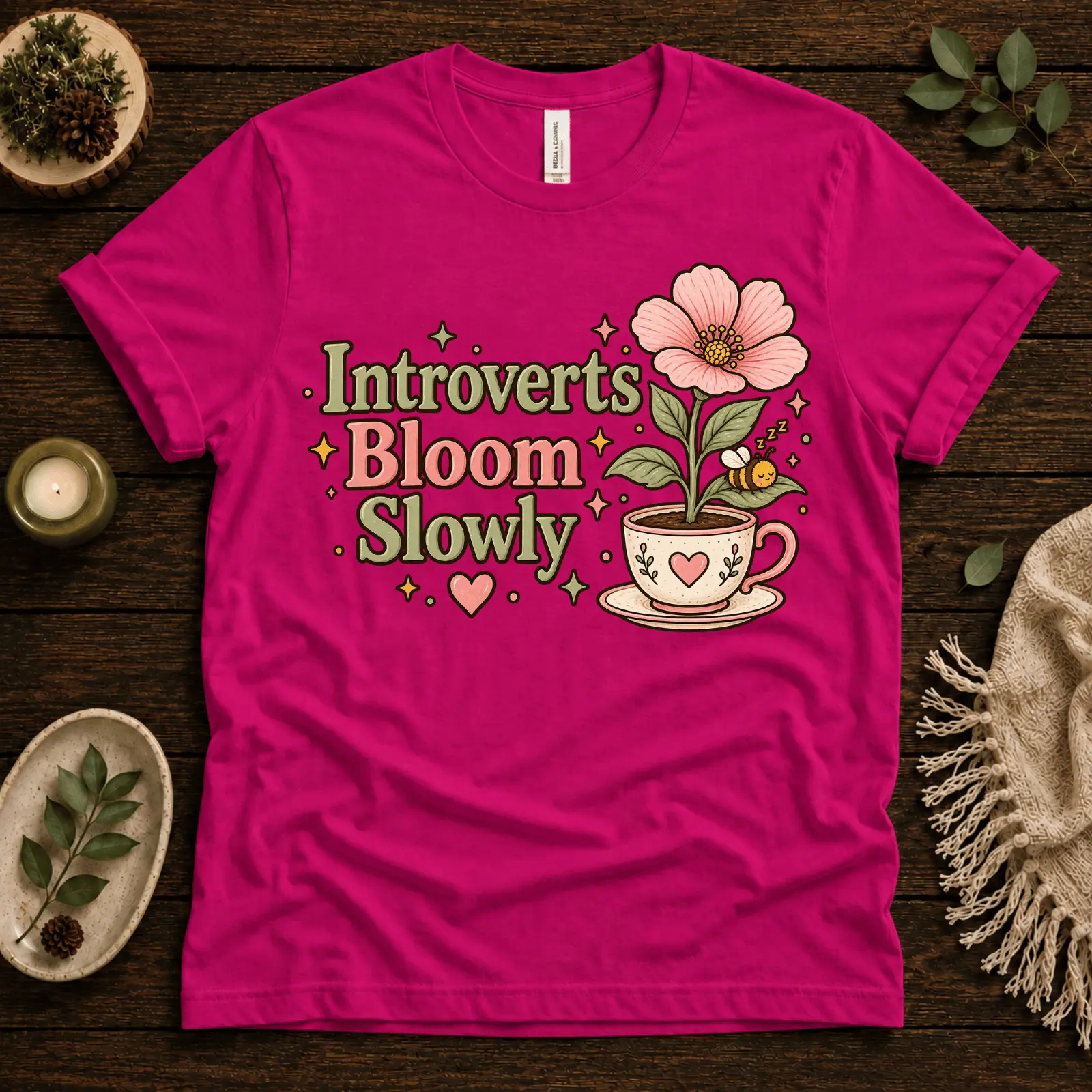 Introverts Bloom Slowly | Cute Nature T-Shirt