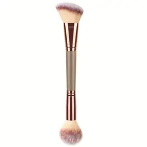 Dual-End Makeup Brush, Contour & Blush Brush, Super Fine Tip, Non-Cakey Finish, Ideal for Precise Application, 1 Piece, Makeup Brush Tool