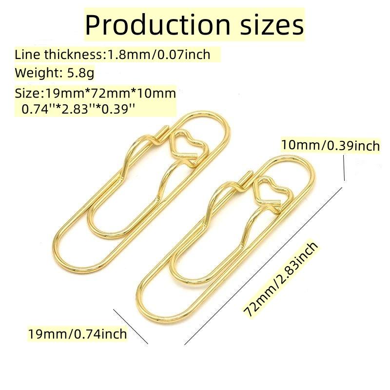 10 Pack Cute Heart Metal Pen Clips, Multi-Use Bookmark Clips for Journal Notebook, Office School Stationery