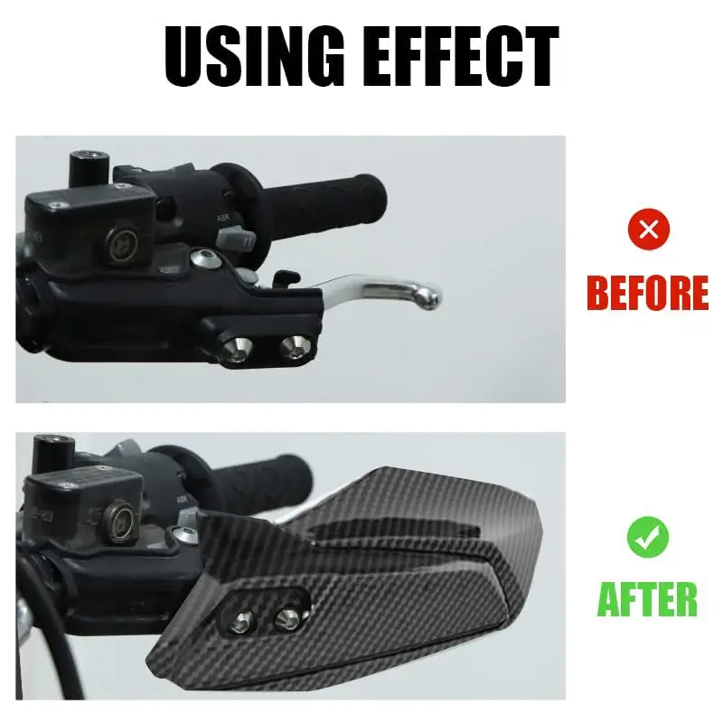Water Transfer Carbon Fiber Pattern Motorcycle Handlebar Cover & Hand Guard - Easy to Install, Prevents Throwing Road Debris, Protects Handlebar for Sur Ron Ultra Bee Offroad E-Bike Dirtbike