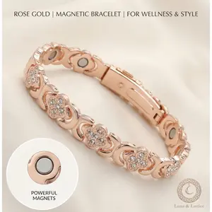 Pure Copper Bracelets for Women, Ultra Strength Magnetic Therapy Bracelet for Pain Relief with Neodymium Magnets & Sparkling Cubic Zirconia, Adjustable, Infinite Clover Jewelry  copper jewelry bracelet womens gifts free shipping only