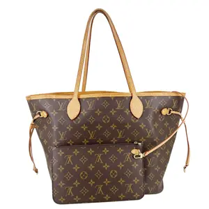 Pre-owned Louis Vuitton Canvas Tote Bags Neverfull MM Monogram Tote Bag Brown