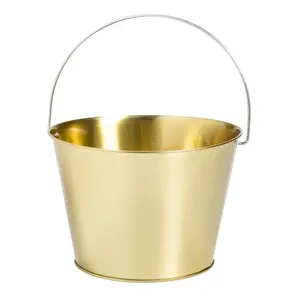 Large Galvanized Gold Pail