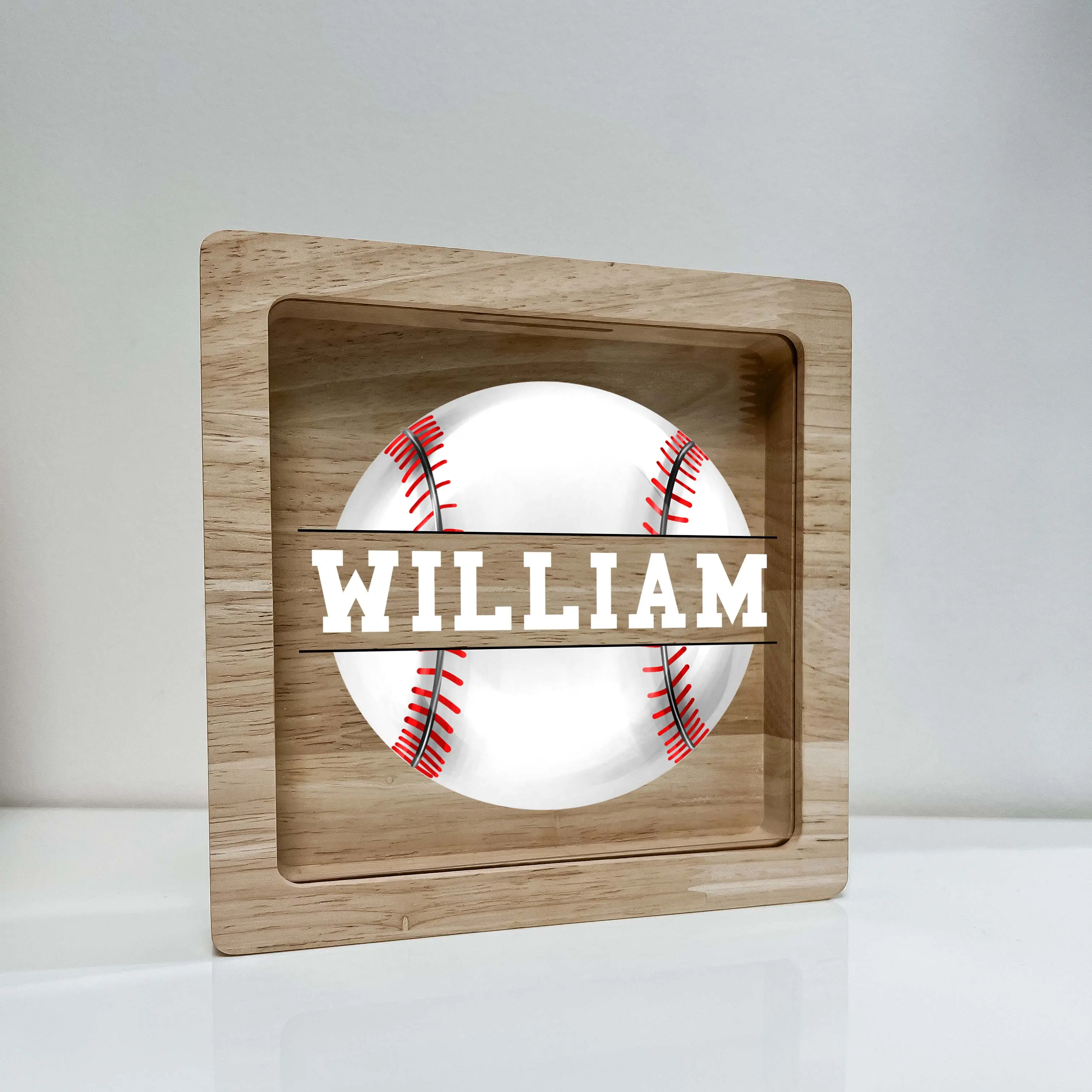 Personalized Baseball Savings Bank – Custom Sports Coin Bank for Boys, Kids, Athletes, Baseball Fans, Birthday Gift, Nursery or Room Décor