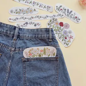 Wild Flowers Border Colorful Flowers Embroidery Patterns Stick & Stitch