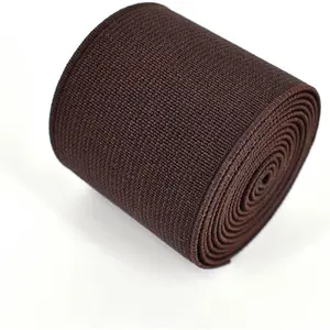 1 Roll Flat Elastic Cord 1.5-Inch Wide by 3-Yard Double-Side Twill Elastic Band(#26 Dark Coffee)