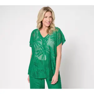 Susan Graver Soleil Regular Lace Knit Tunic