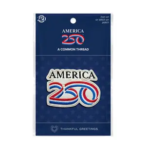 America 250 Heat Press Embroidered Patches – Officially Licensed A250 Commemorative Iron-On Appliqués for Jackets, Hats & Bags