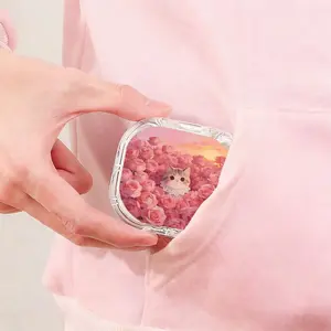 Pink Rose Tabby Cat Print Retainer Box High Grade Transparent Denture Box Home Travel Universal Orthodontic Retainer Case Wear Resistant Compression Proof Teeth Storage Box