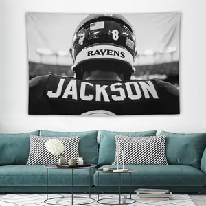 Tapestry  Rugby Player Lamar Jackson Tapestry Print On Tapestry Scroll Wall Art Picture Family Home Decor Bedroom Decorative Tapestries 40x60in