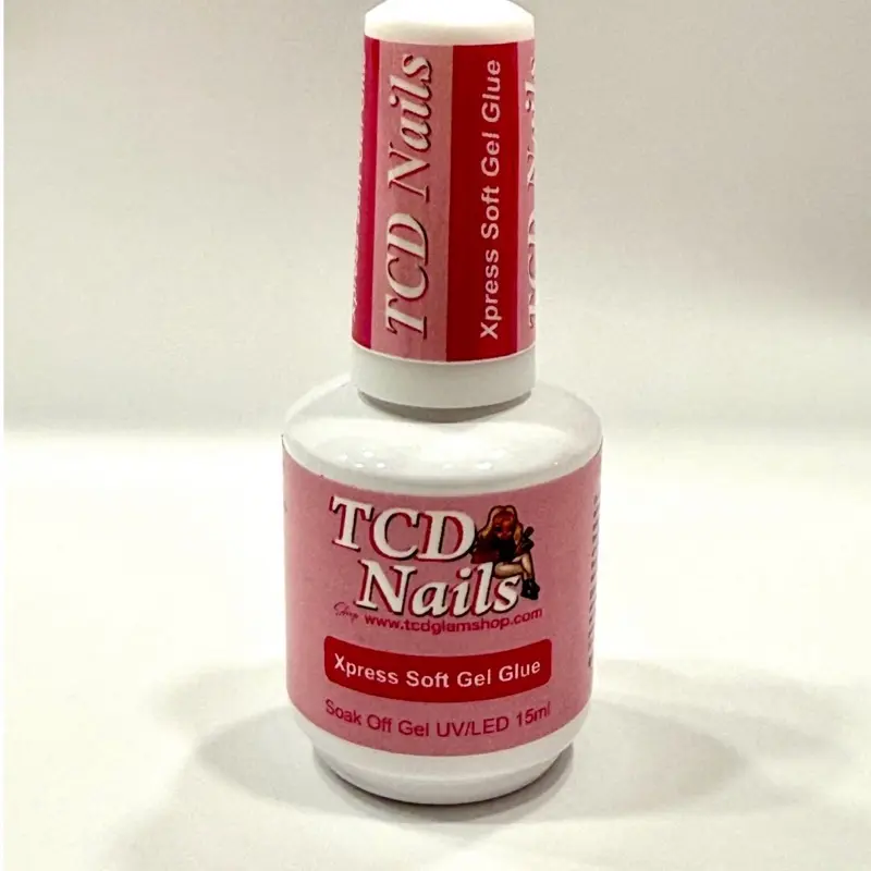 TCD Nails Xpress Soft Gel Glue 15ml Soak Off UV LED Gel for Professional Nail Art