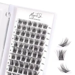 Cluster Lashes 72 Individual Lashes Clusters Eyelash Extensions False Eyelashes DIY Wispy Fluffy Lash Extension Kit Reusable False Eyelashes Natural Look Mix 10-16mm C D Curl-DM17