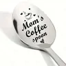 Coffee Letter Pattern Spoon, Stainless Steel Spoon, Durable and Easy To Use, Ideal Gift for Coffee Lovers, Coffee Bar Accessories, Coffee Spoons, Kitchenware, Cutlery