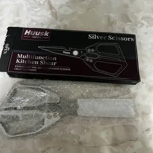 【February Faves】HUUSK Kitchen Scissors All Purpose -FallFreshness- Stainless Steel Kitchen Shears, Sharp Silver Meat Scissors, Dishwasher Safe,  Poultry Shears, Japanese Cooking Scissors for Food, Chicken Bones, and Turkey, Christmas  Gift!