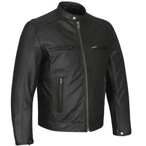 High Mileage Premium Mens Black Leather Motorcycle Jacket