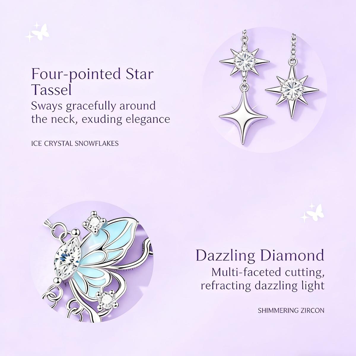 Handcrafted Open-Work Butterfly Tassel Necklace, Artisan Crafted Statement Chain