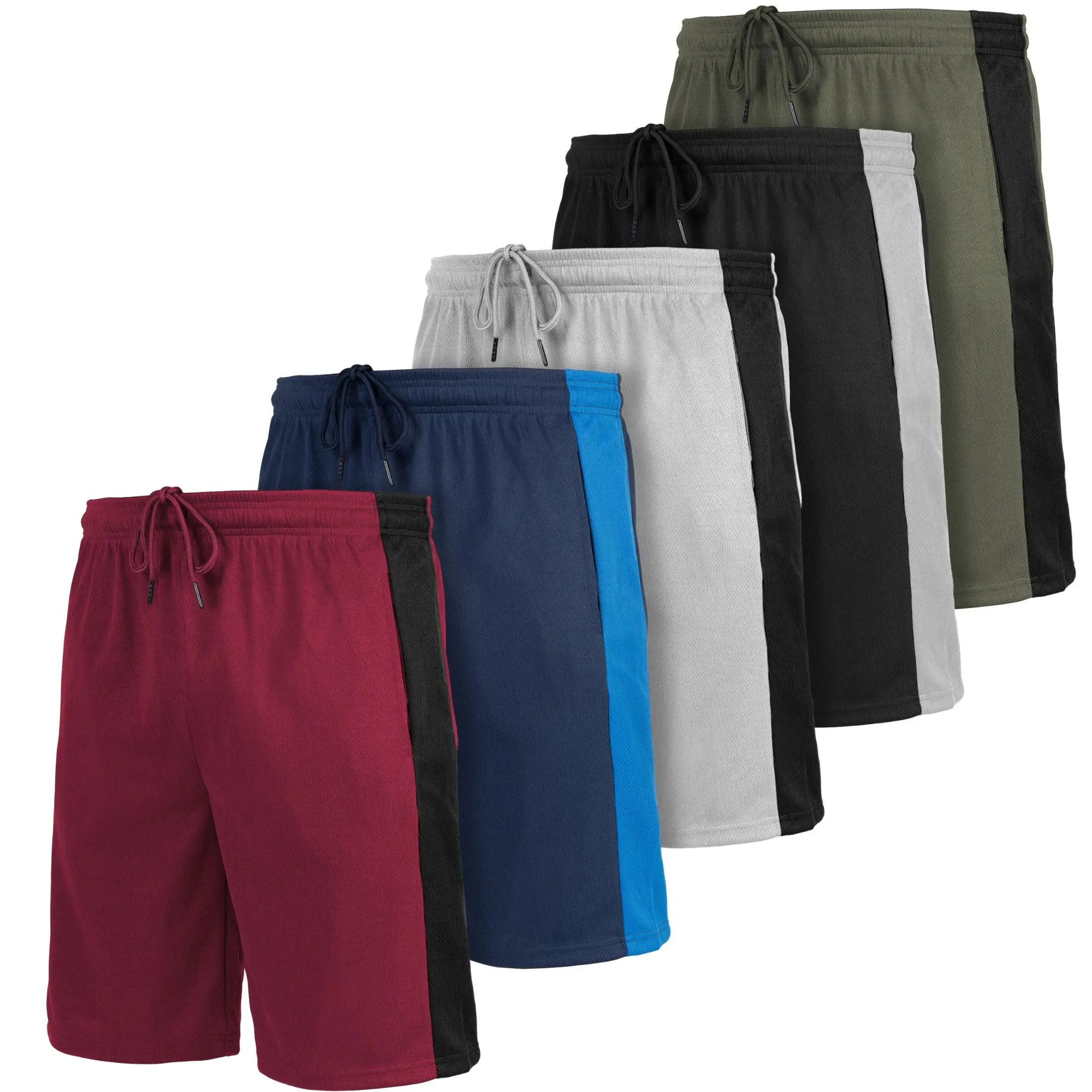 [5 Pack] Men’s Dry-Fit Athletic Shorts – Quick-Dry, Lightweight Activewear for Workout, Gym, Running, Basketball, Training & Fitness – Breathable Sports Shorts with Pockets for Men’s Active Lifestyle