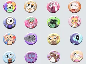 Dandy's World Pin Buttons - Let You Choose Your Character With Style, Personality, And Flair | Fun Accessories for Bags, Jackets, Lanyards & Gifts for Cookie Fans, Pins For Backpack, Backpack Accessories!