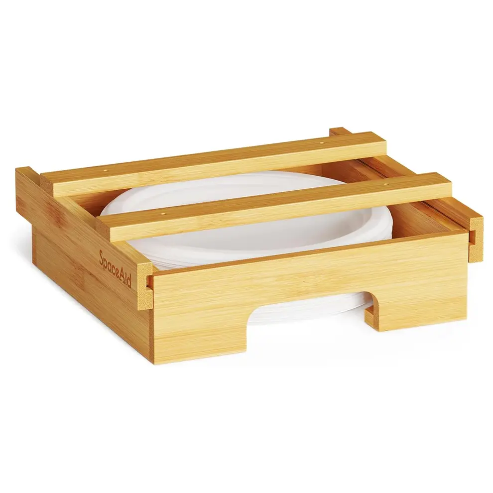 SpaceAid Bamboo 9-inch Paper Plate Dispenser SpaceAid Bamboo 9-inch Paper Plate Dispenser
