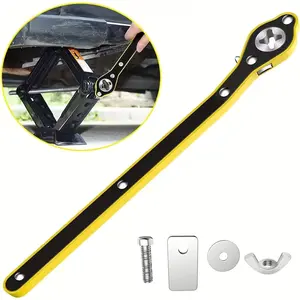 Tire Wrench, Adjustable Ratchet Wrench, 360° Rotatable Ratchet Wrench, Rustproof Long Handle Wrench, Car Garage Essentials