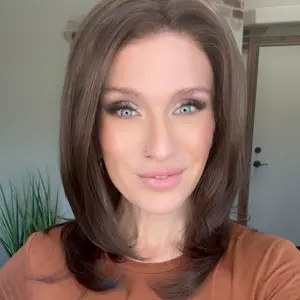 IMstyle Lettie Brunette Chocolate Brown Color with Layer cut 13*3 Free Parting Lace Front Wigs for Daily Wear