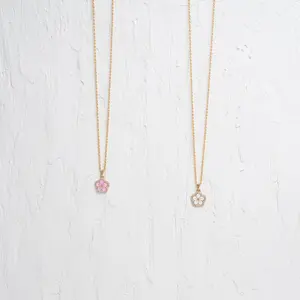 Cherry Blossom Flower Charm Necklace