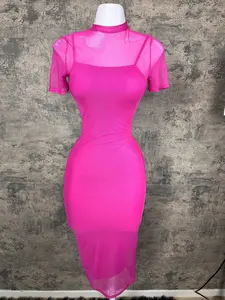 Fuchsia Mesh Dress