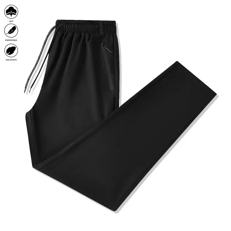 1 Lightweight Men's Joggers with Zippered Pockets and Adjustable Waistband - Full-Season Gym Training Casual Pants, Regular Fit Solid Color, Suitable for Sports, Outdoor, and Casual Wear, Exercise Leggings, Sporty Casual Wear, Trendy Sports Wear, Durable