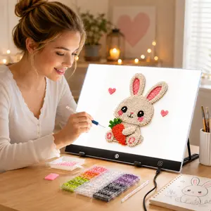 A3 LED Tracing Art Board, Type-C Powered 3-Level Brightness Drawing Light Pad with Dot Matrix Surface, Optional Foldable Stand, for Diamond Painting, Sketching, Tracing, Calligraphy & DIY Crafts