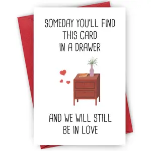 Enduring Love Greeting Card, 1/3/50pcs Hidden in A Drawer Greeting Card with Envelope, Perfect for Anniversaries, Valentine's Day