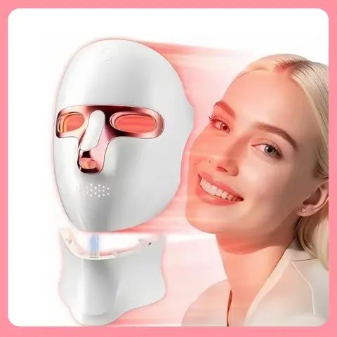 7-Color Lightweight Mild Daily Facial Beauty Instrument, USB-Powered Low-Voltage Photon Light Therapy Skincare Tool, 400mAh Rechargeable At-Home Face & Neck Mask for Moisturizing, Brightening, Radiance, Smooth Uneven Texture, Ideal Valentine’s Day Gift