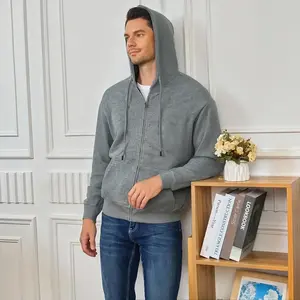 Unisex Oversized Zip-Up Hoodie for Spring - Drop Shoulder Hooded Sweatshirt, Trendy Loose Fit Essential for Men, Women & Couple Outfits Menswear
